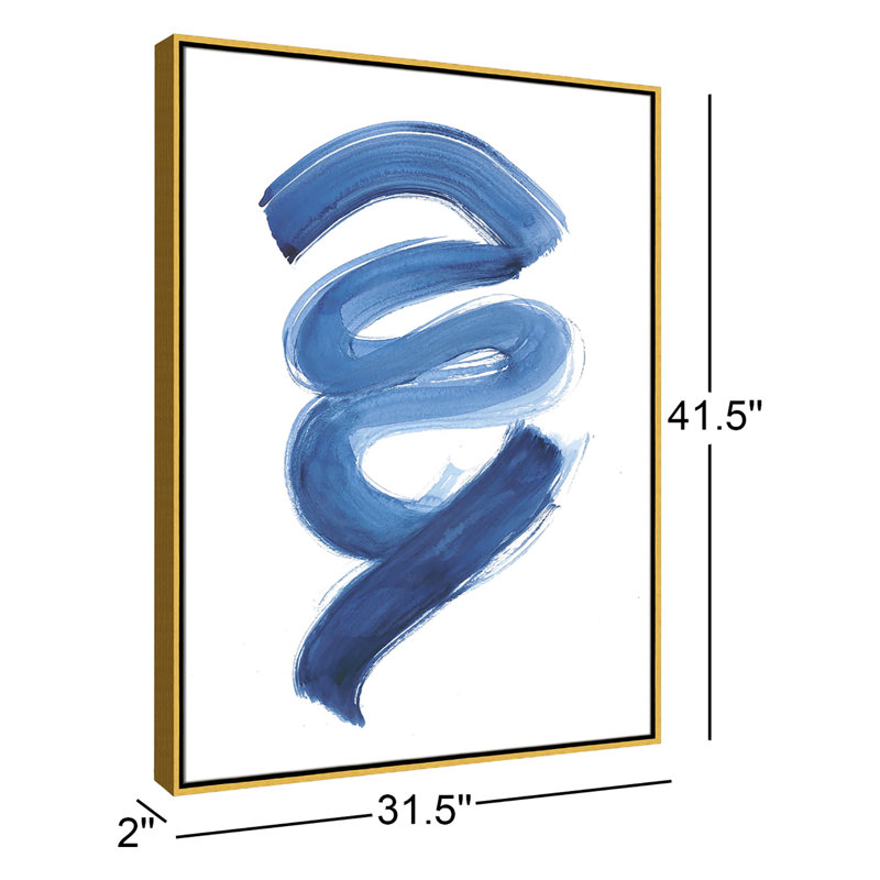 «Coppola Slinky Indigo I» par Filippo Ioco - reproduction d'art, H 41,5 po x l 31,5 po x P 2 po, Toile avec cadre doré