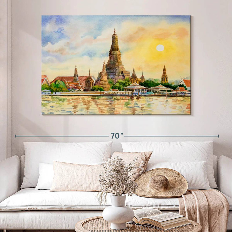 Kavia Wat Arun Temple, 34" H x 51" W