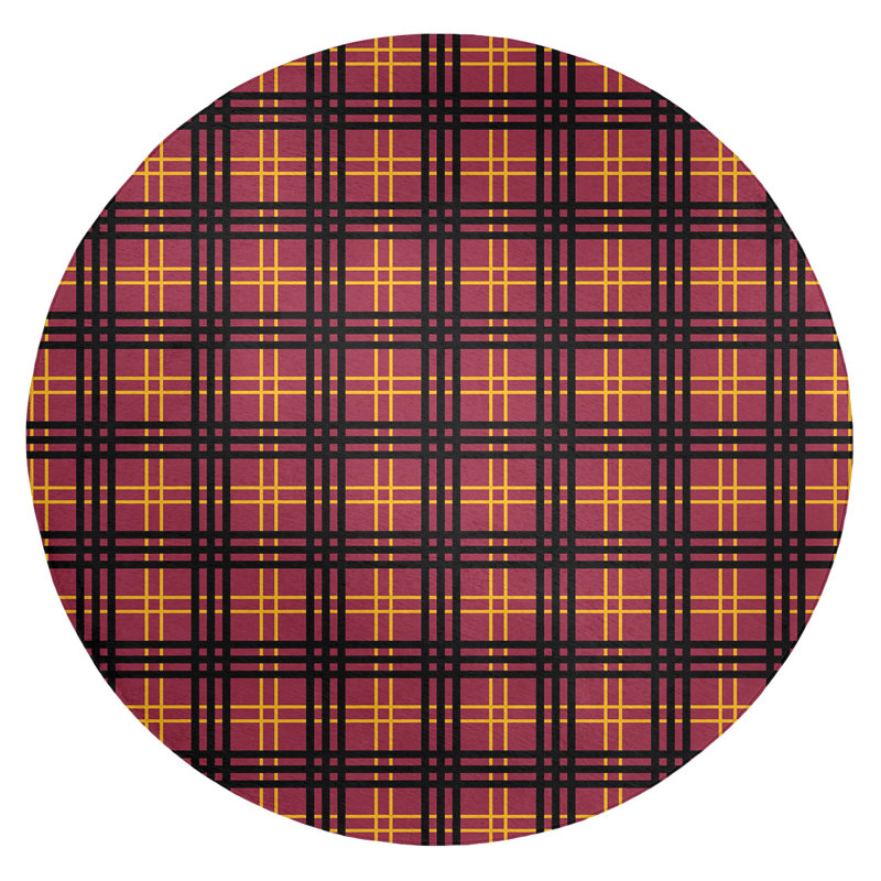Tapis rouge à carreaux, Rond 5 pi