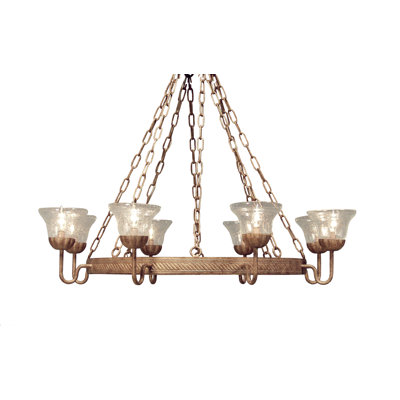 Gallego 8 - Light Wagon Wheel Chandelier