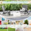 Chaise berçante de patio avec coussin-913543056