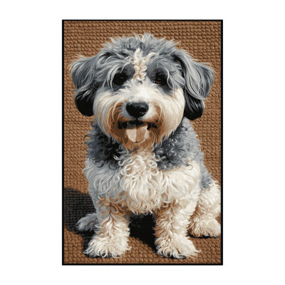 Washable Barbet Dogs Area Rug