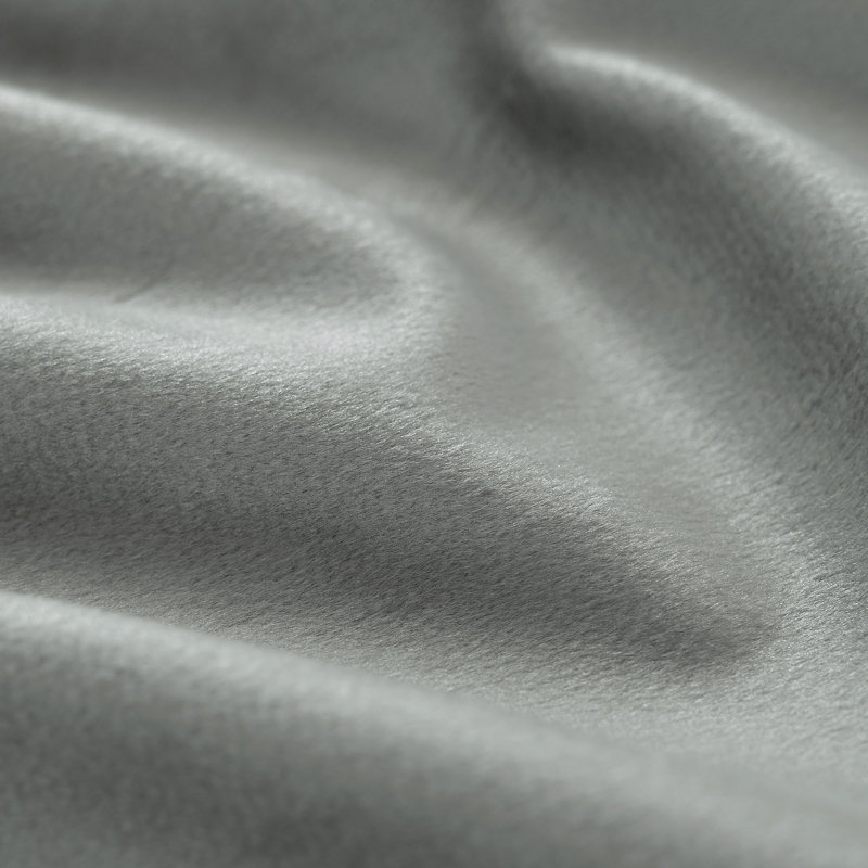 Deavion Velvet Solid Color Metal Grommets Room Darkening Curtain Panels, 52" W x 108" L, Light Gray
