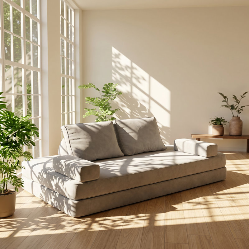 Canapé-lit convertible en chenille l 86,6 po x P 53,9 po x H 35,4 po Qianhui