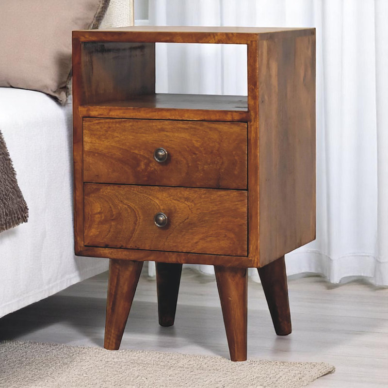 Botkins 30cm W Solid Wood Bedside Table