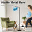 Lampe sur pied à arc avec abat-jour réglable, cyan, aquarelle liquide, taches dorées, sarcelle, turquoise, lampe sur pied, 3 températures de couleur, intensité variable, grand mât avec interrupteur au pied pour la chambre à coucher