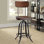 Tabouret de bar pivotant moderne à dossier courbé 18,5 po x 16,25 po x 38,25 po Modern Brown