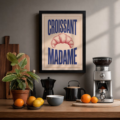 Croissant Madame Vintage - Framed Print