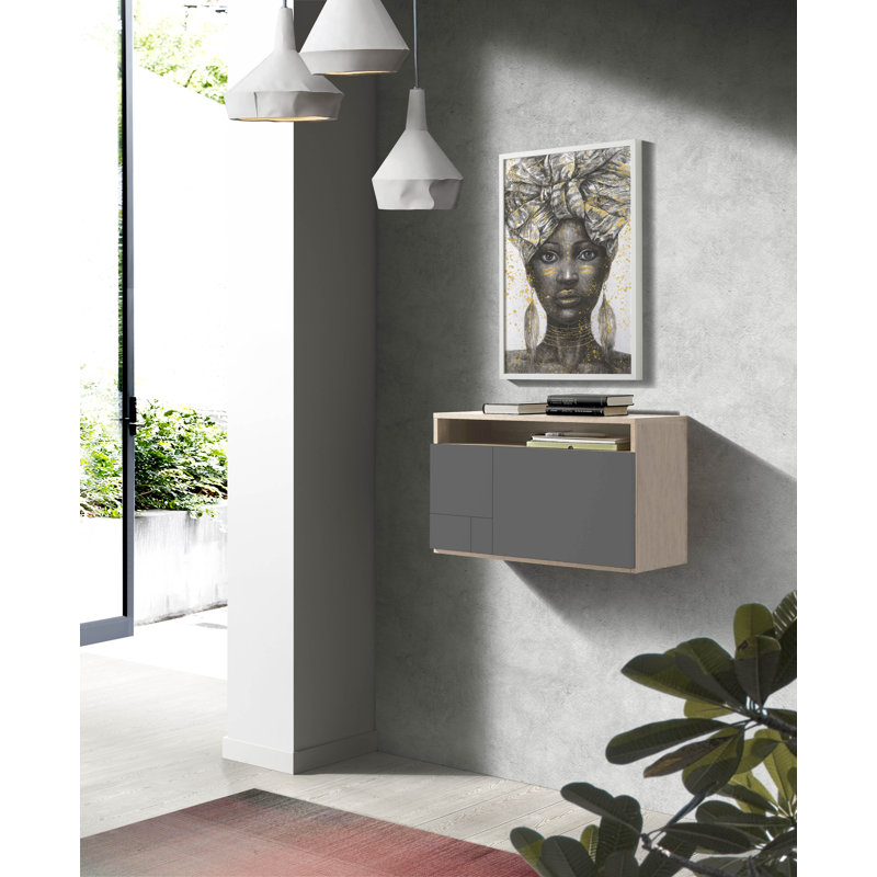 Fryman Floating Desk, Oak/Grey