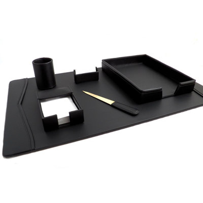 Mcabee Leather Desk Organizer Set