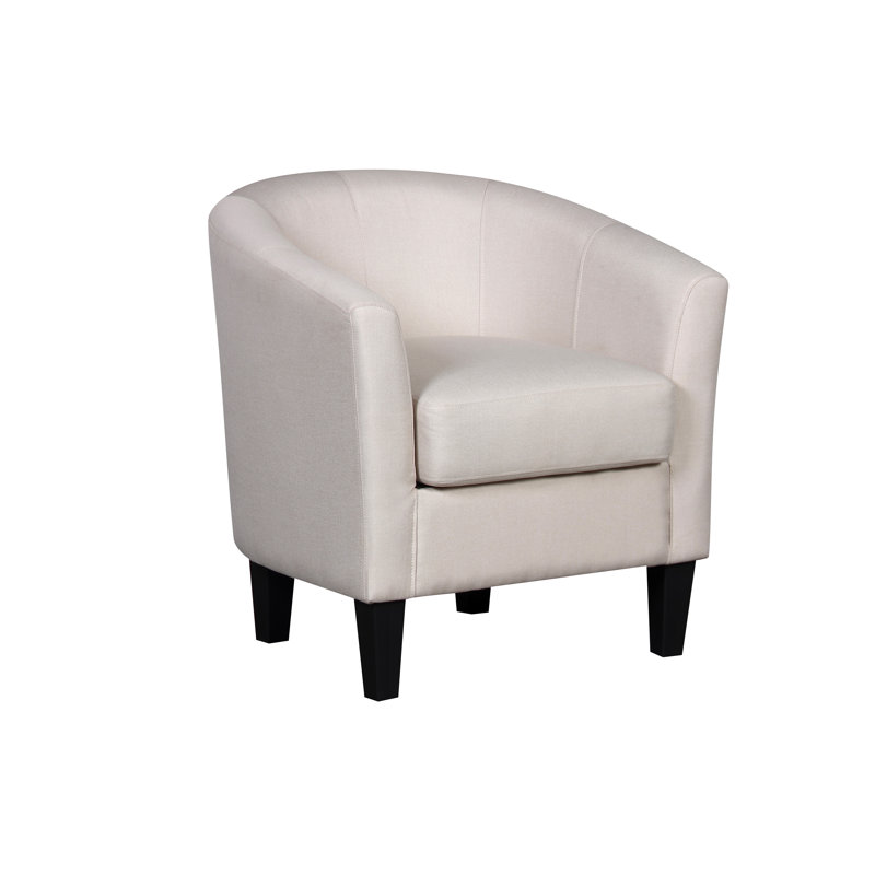 Fauteuil demi-tonneau en velours l 28 po Worrell, Beige