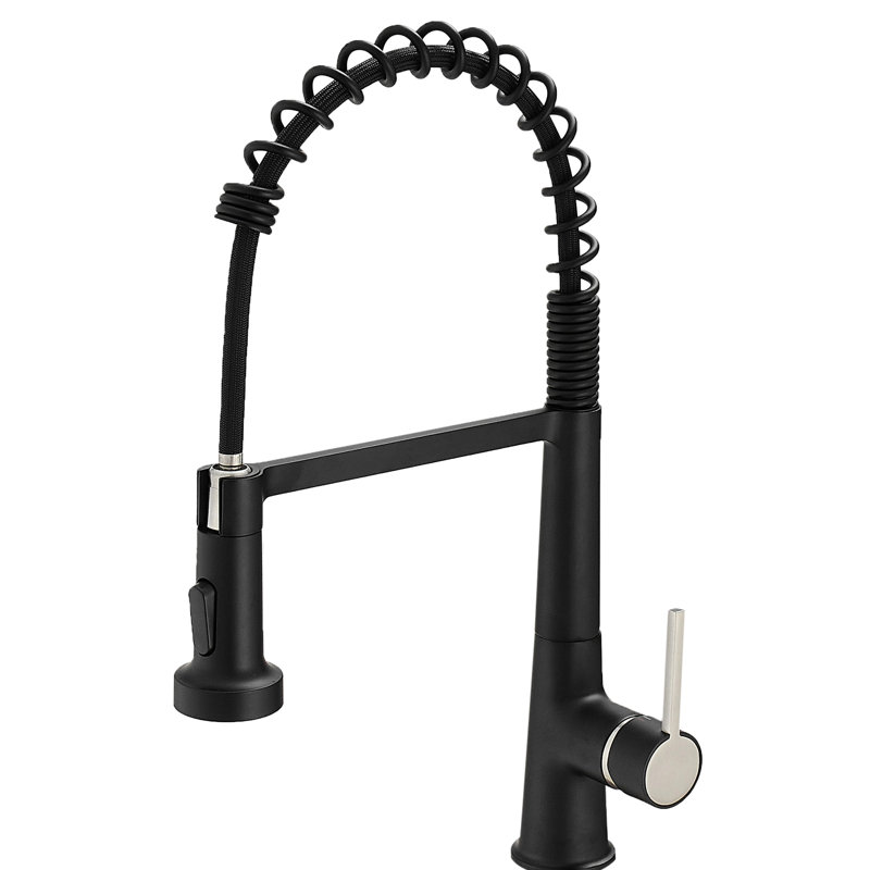 Pull Down Kitchen Sink Faucet, Black Modern Single Handle Clean Faucet Down, Application