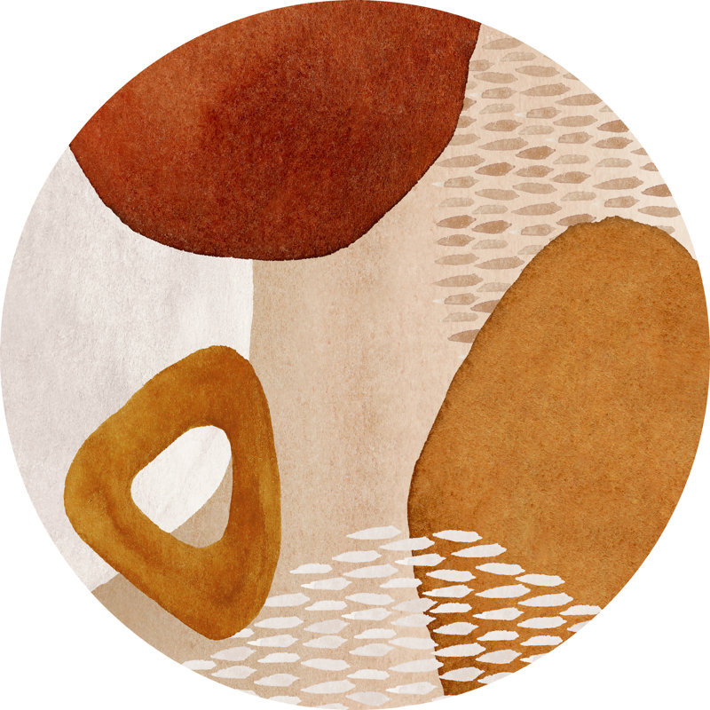 Aleona Vinyl Machine Printed Area Rug, Round 200cm
