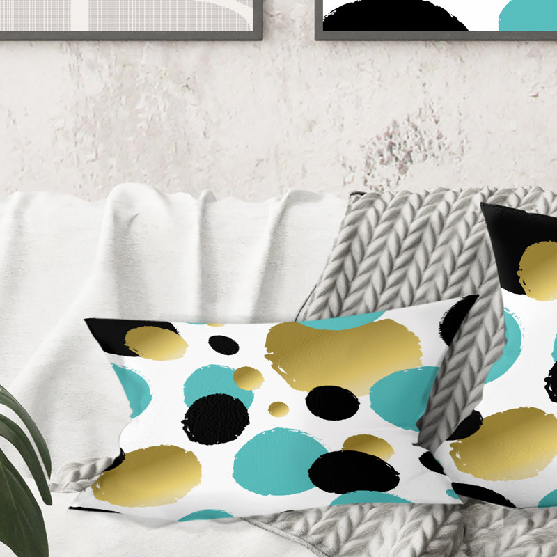 Coussins dorés et bleus - Mid-Century Modern