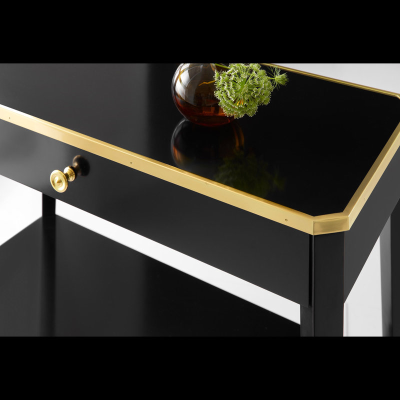 Modern History 1 - Drawer Nightstand, Black/Gold