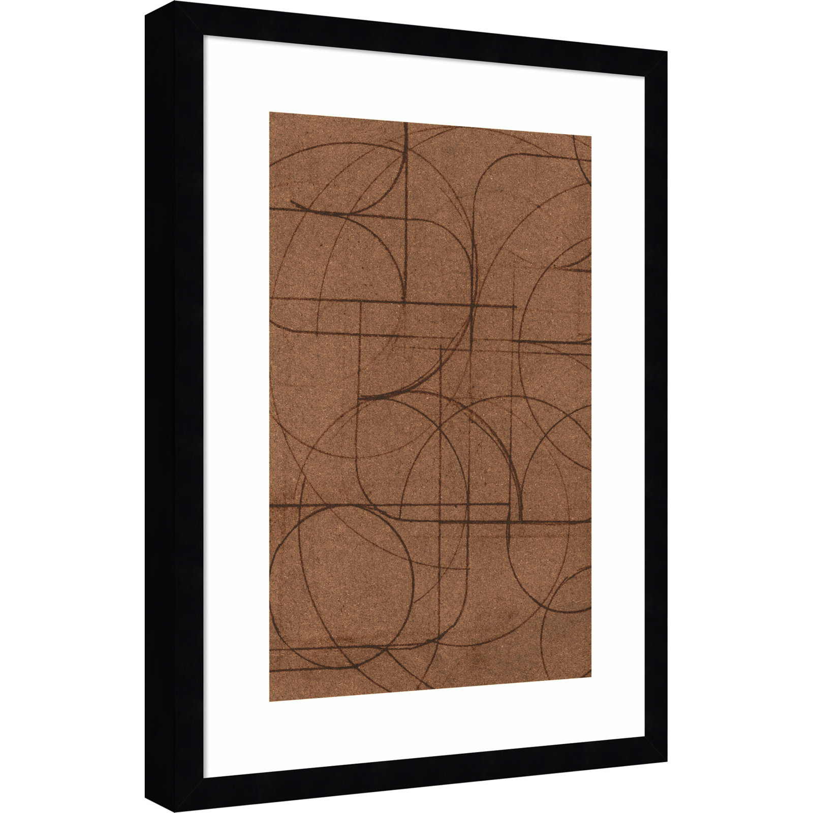 Curved 1 Print by Dan Hobday, 21" H x 16" W, Svelte Noir Black Framed Print with Mat