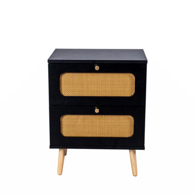 2-Drawers  Rattan Nightstand