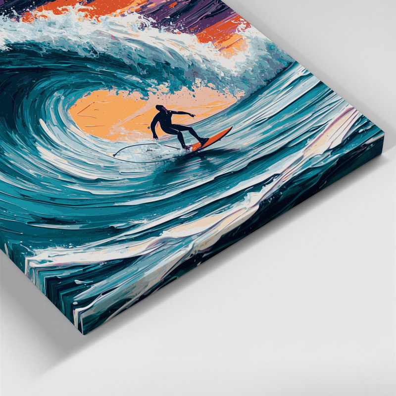 Art mural sur toile Sports Surfing Blue, H 12 po x l 12 po