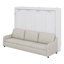 Lit armoire avec canapé escamotable Murphy, tablettes de rangement intégrées et lumière DEL-1395390285