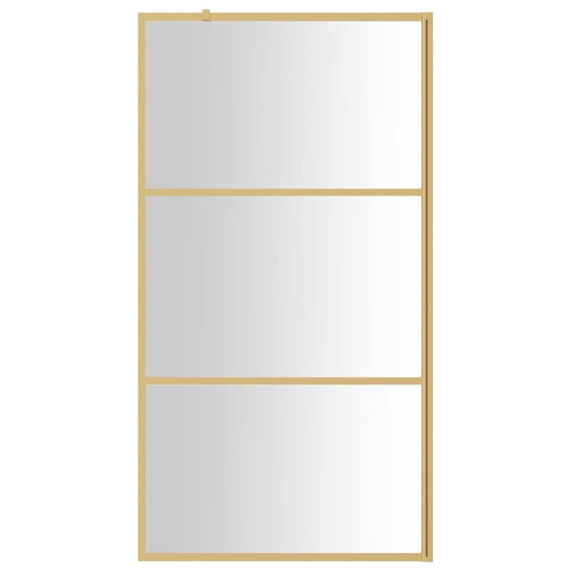Bendale 195mm H Framed Walk In Glass Screens with Glass, Gold, 100cm W