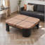 Table basse française rétro classique - placage de noyer et d'orme
