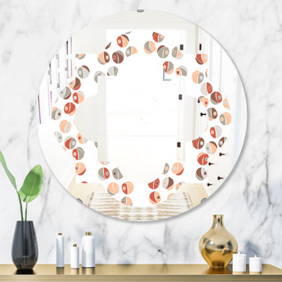 Miroir mural sans cadre quadrilobe abstract design xix artisanat american