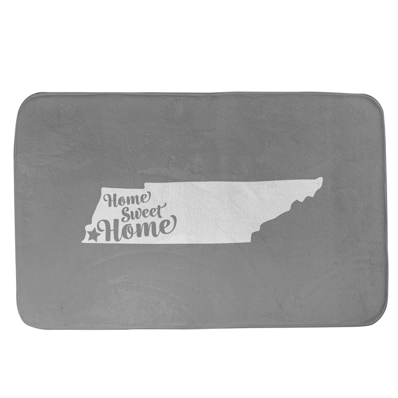 Tapis rectangulaire antidérapant pour salle de bain, L 17 po x L 21 po, Rose, Home Sweet Tennessee