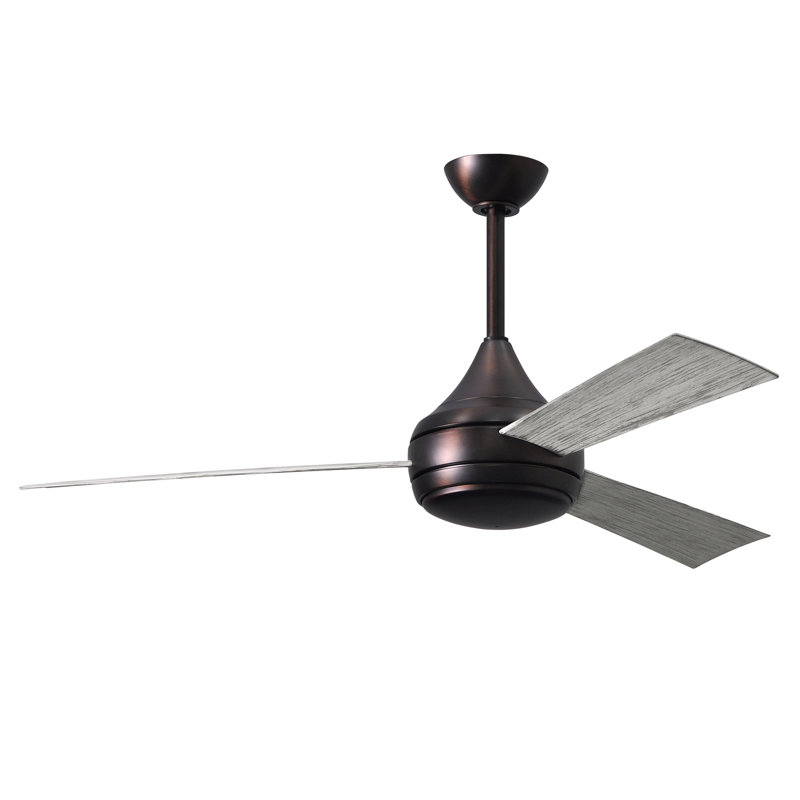 Donaire LED Outdoor Downrod Ceiling Fan, Brushed Bronze, Barn Wood Tone