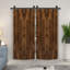 Porte de grange pliante en bois de pin teinté Japanese Series avec quincaillerie coulissante-108598284-108598280