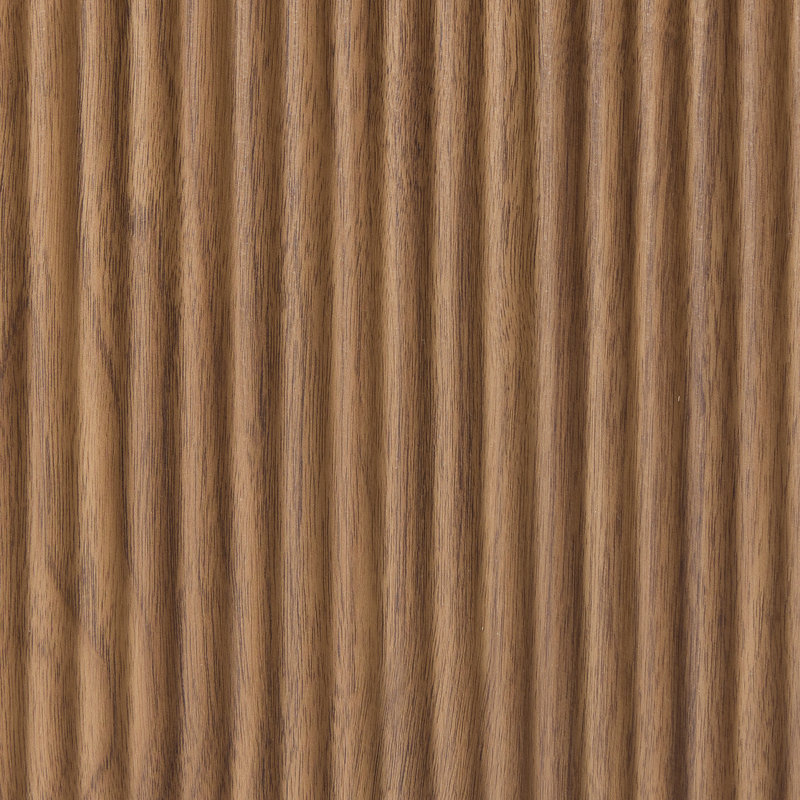 Ensemble de bibliothèque 2 pièces grain de bois moderne avec portes cannelées et tablettes de rangement ouvertes, brun, Brun