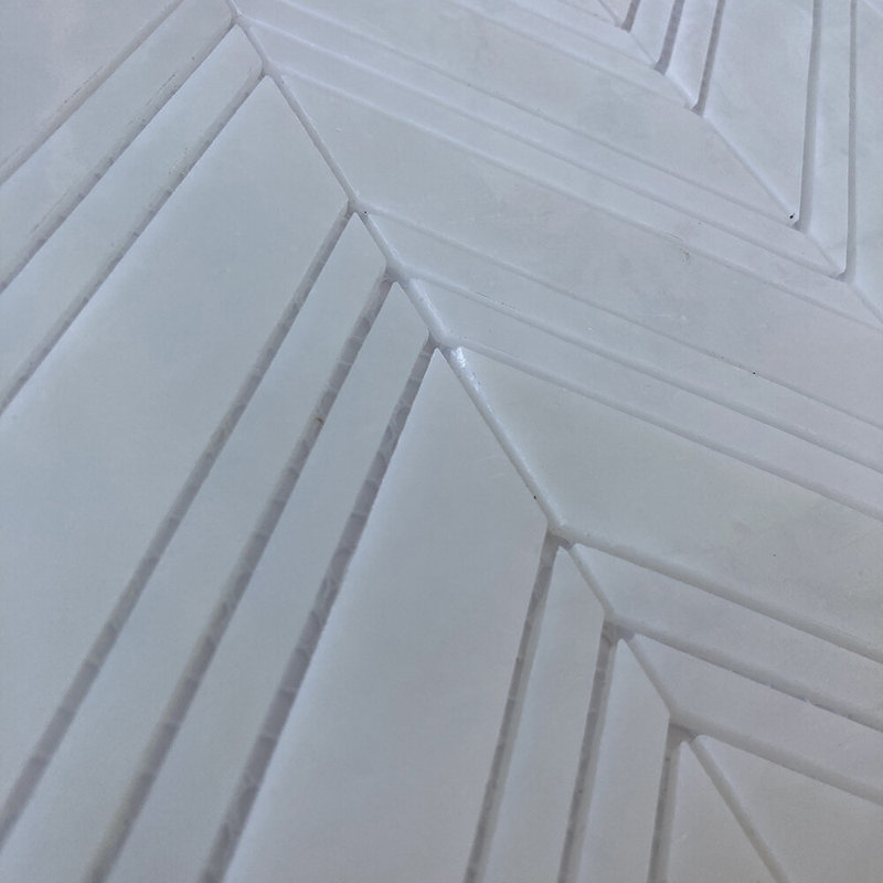 Carreau de mosaïque murale en verre à chevrons 12 "x 12" Chevron, Carman