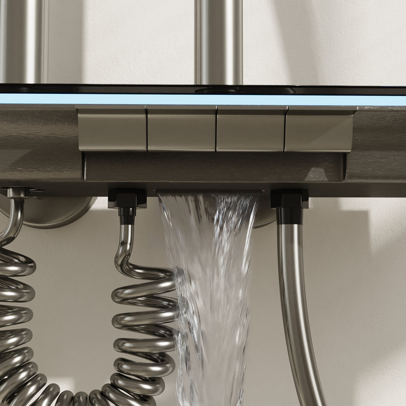 Système de douche à hauteur réglable 4-en-1 avec affichage DEL de la température