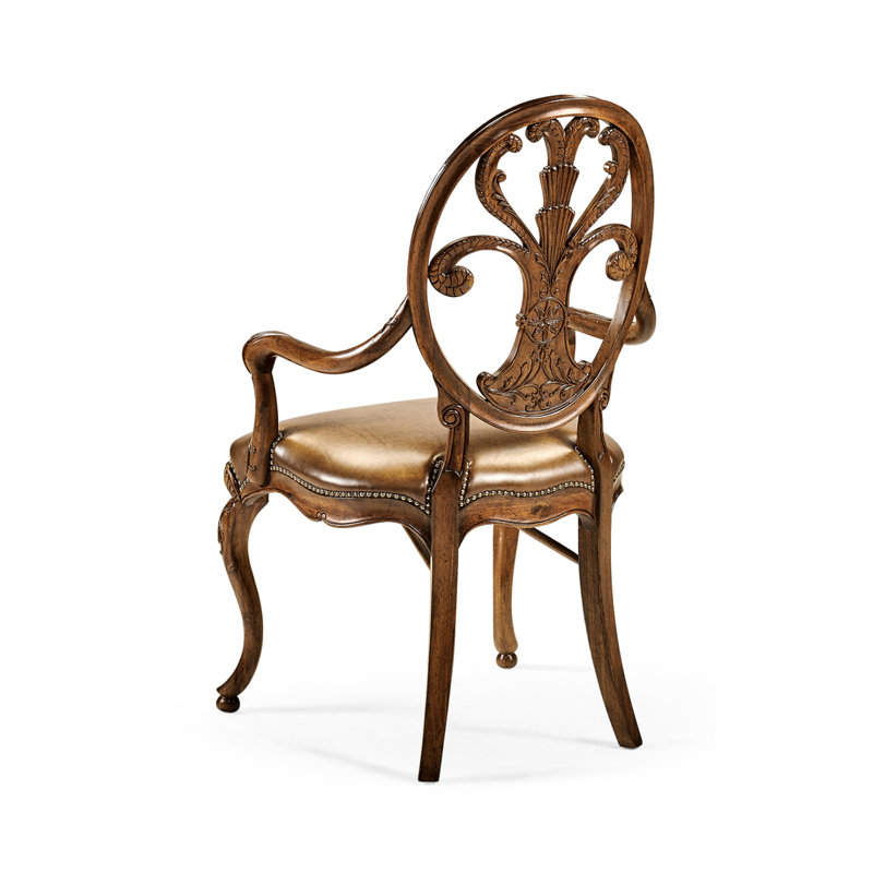 Windsor Upholstered Arm Chair, Medium Antique Chestnut, Medium Walnut