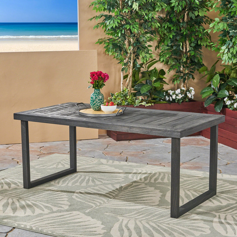 Table de salle à manger de patio / d'extérieur en bois d'acacia