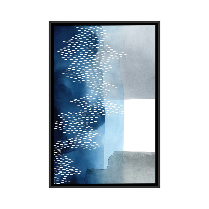 «Waterfall Abstract II», impression sur toile, H 26 po x l 18 po x P 1,5 po, Toile avec cadre noir, Pas de tapis
