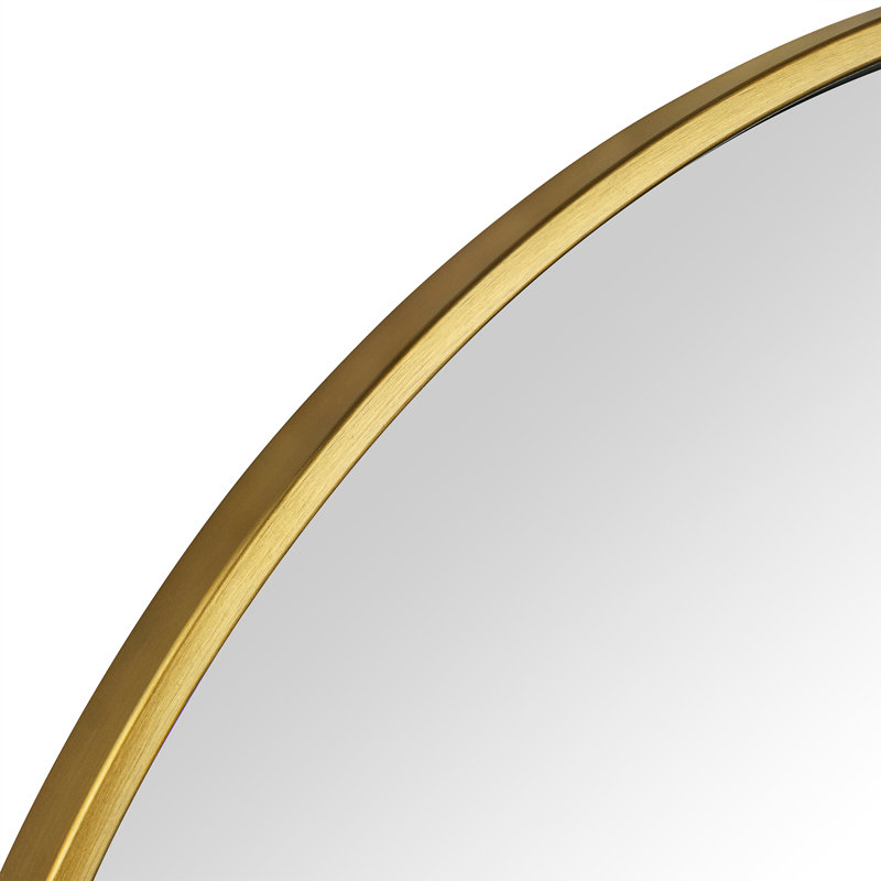  Korra Round Gold Mirror 30 inch, Brushed Brass Circle Mirror for Wall, Gold Wall Mirror for Bathroom Vanity,Bedroom & Entryway