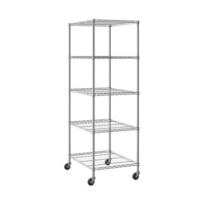 25" W NSF-Certified Commercial 4-Tier 4-Bin Storage Rack with Wheels