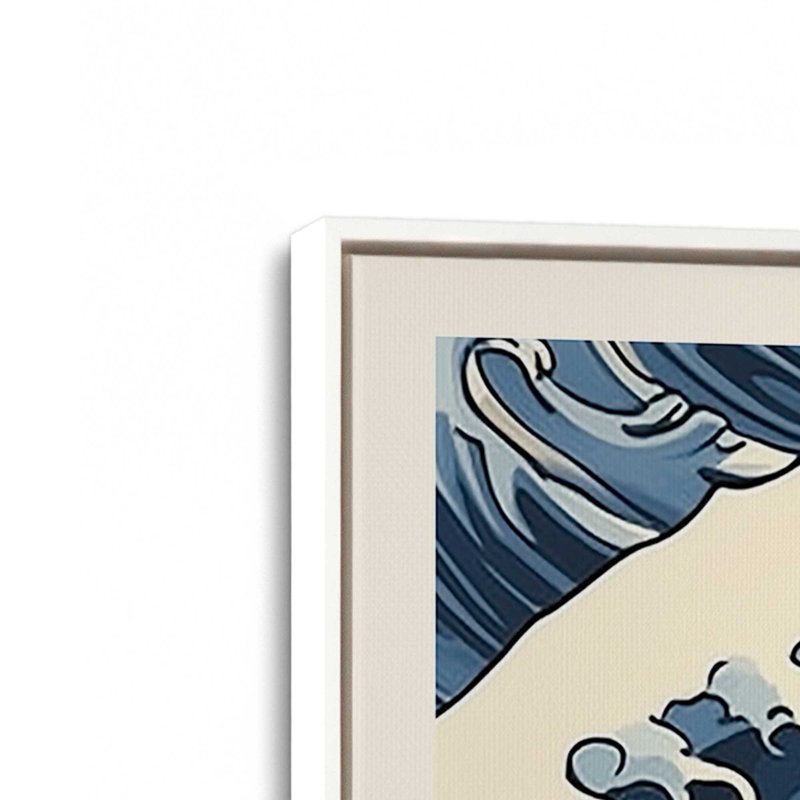 Cerulean Break Wrapped Canvas, Opaque White Framed, 18" H x 12" W
