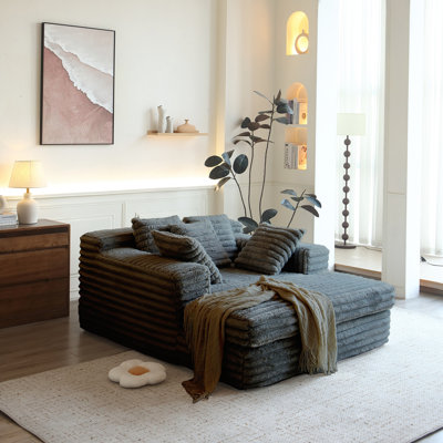 Upholstered Sofa Bed with Throw Pillows and Armrests by Everly Quinn