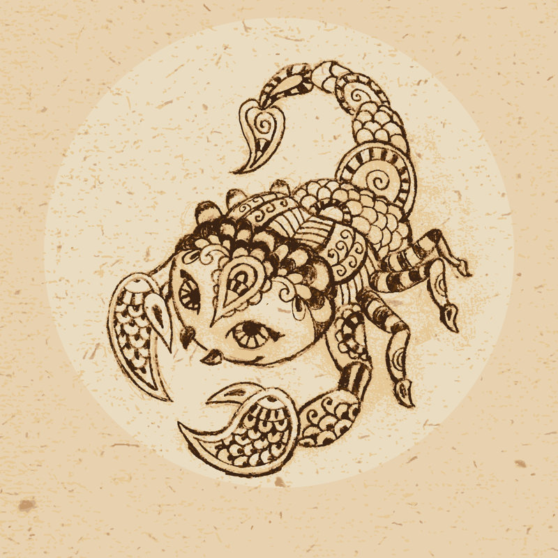 Signe du zodiaque - Scorpion - impression sur toile, H 12 po x l 12 po