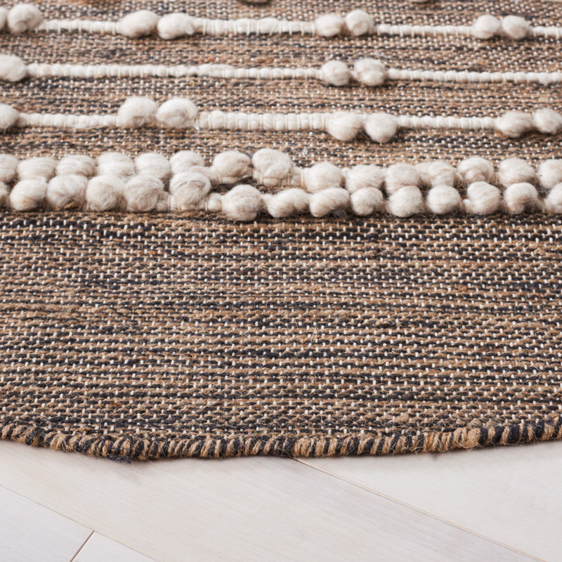 Tapis rayé en jute / laine Malsbury, Rectangulaire 3 pi x 5 pi