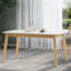Charmante table de salle à manger de style Mid-Century, surface en faux bois et pieds en bois d'hévéa massif, abat-jour en chêne blanc, l 58,08 po x P 35,12 po H 29,02 po