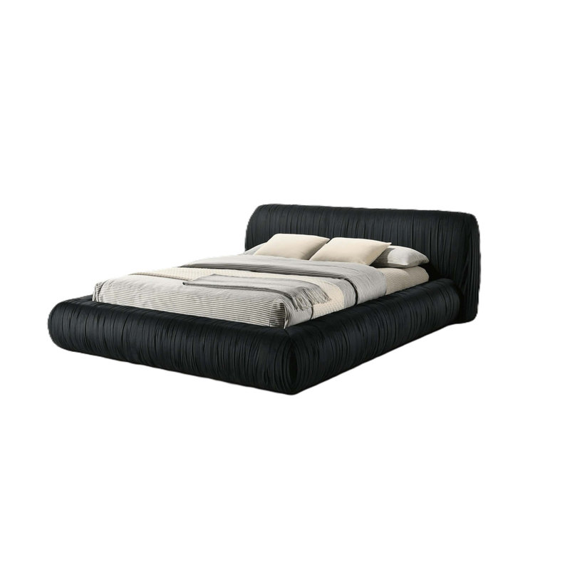Lit plateforme tapissier Contemporary, Grand lit, Noir