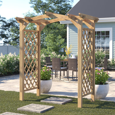 Venus 180cm W x 106cm D Solid Wood Arbour in Natural