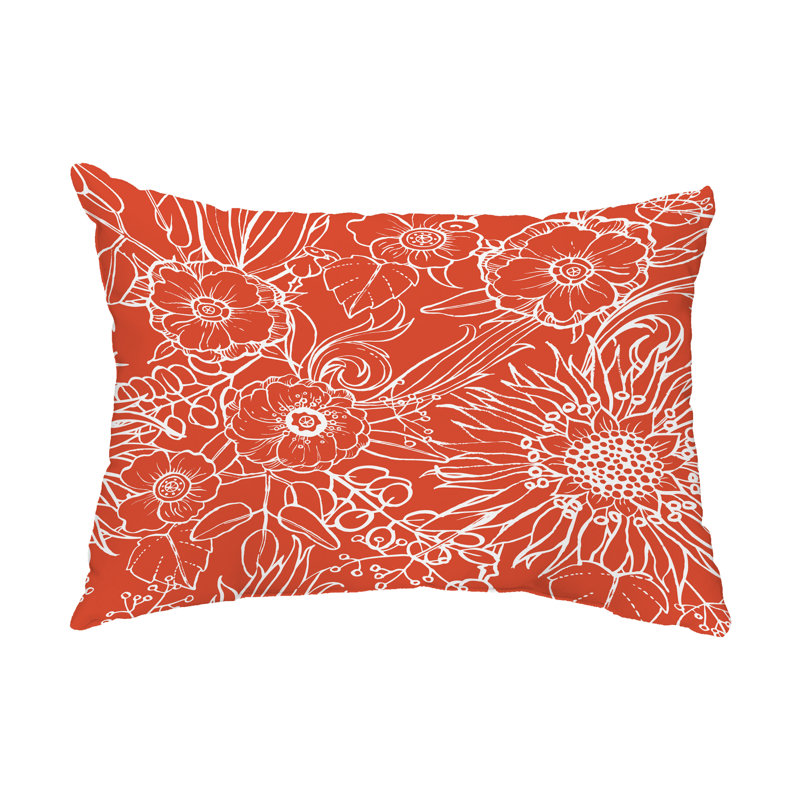 Housse de coussin d'extérieur rectangulaire cubique Flare Flare Polyester, Orange
