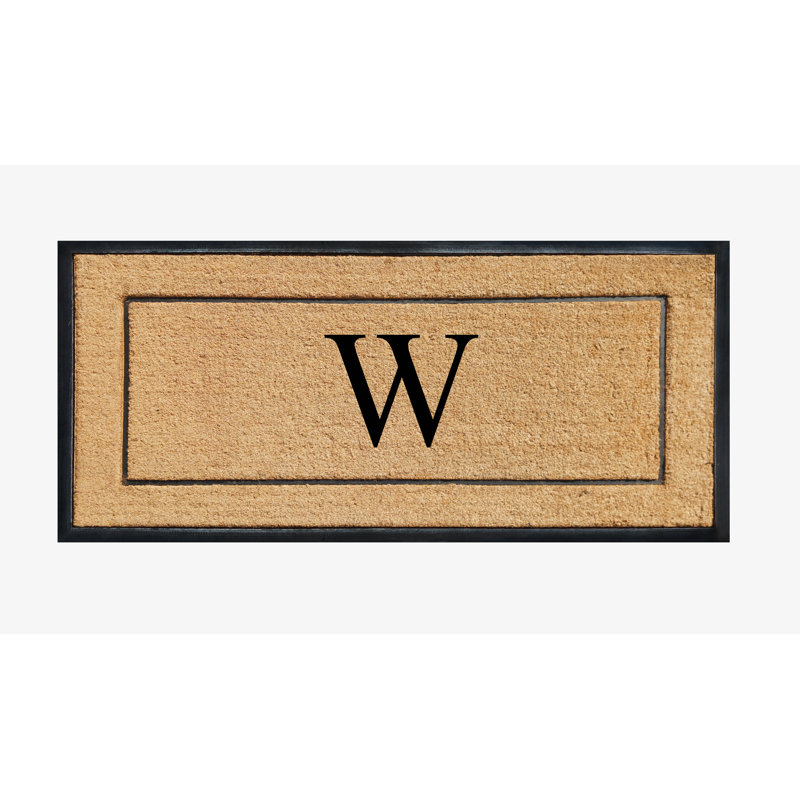 Ironton Natural Coir & Rubber Large Monogrammed Doormat, Thick Durable Entry Mats for Entrance Heavy Duty, Thin Profile, Long Lasting Front Door Mat - 30"x60"