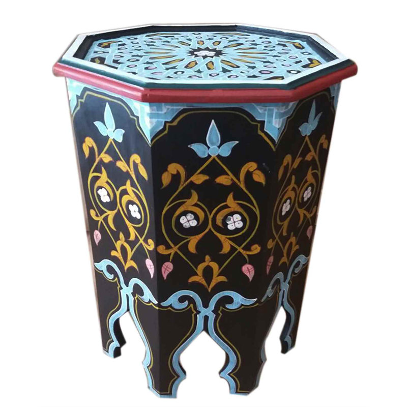 Handmade Moroccan Wood Table Black