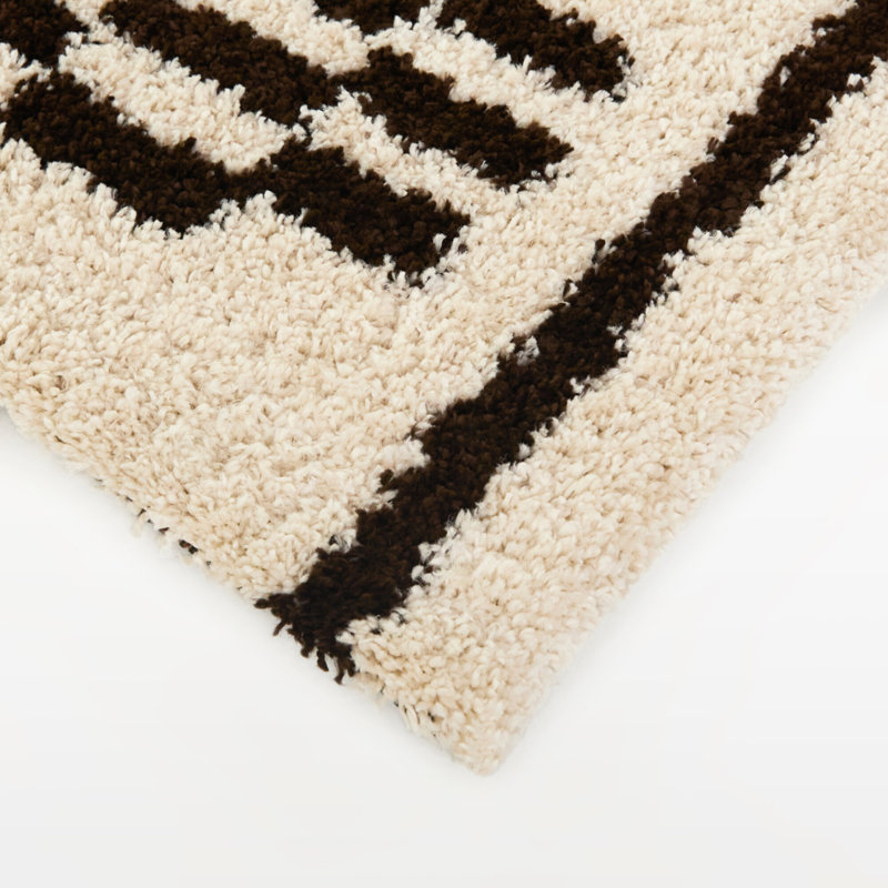 Tapis à carreaux crème Isabeau, Rectangle 7 pi 10 po x 10 pi