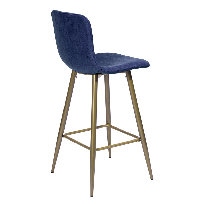 Frye Upholstered Counter Stool with Metal Frame, Dark Blue