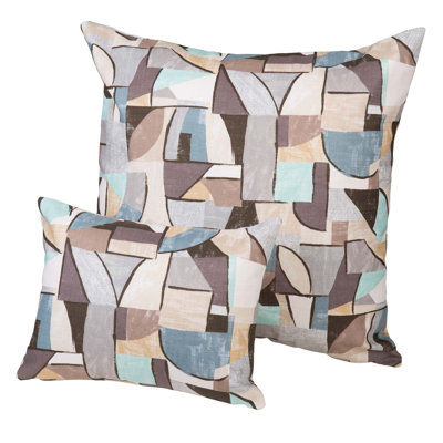 Pablo Geometric Cotton Blend Reversible Throw Pillow